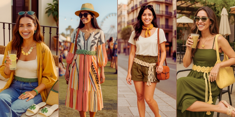 Styling outfitů s macramé pásky
